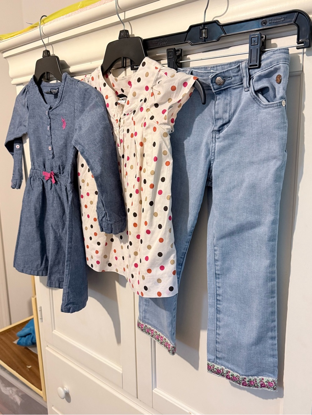 2 little girl outfits. Ralph Lauren Denim  Dress & Gap/MJane top/bottom